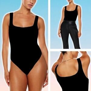 BABATON Aritzia Contour Tank Square-Neck Tank Bodysuit Sz XS Black